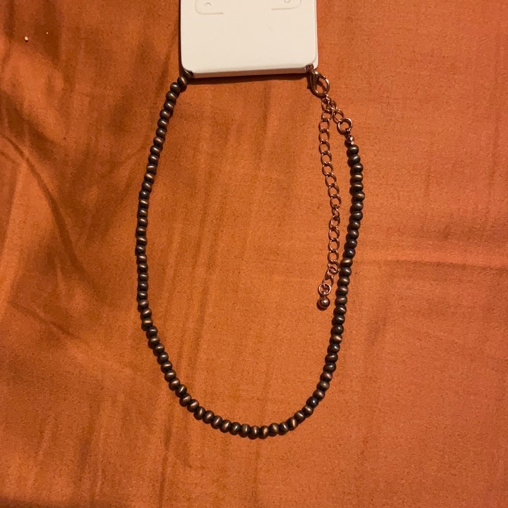Copper Navajo pearl choker
